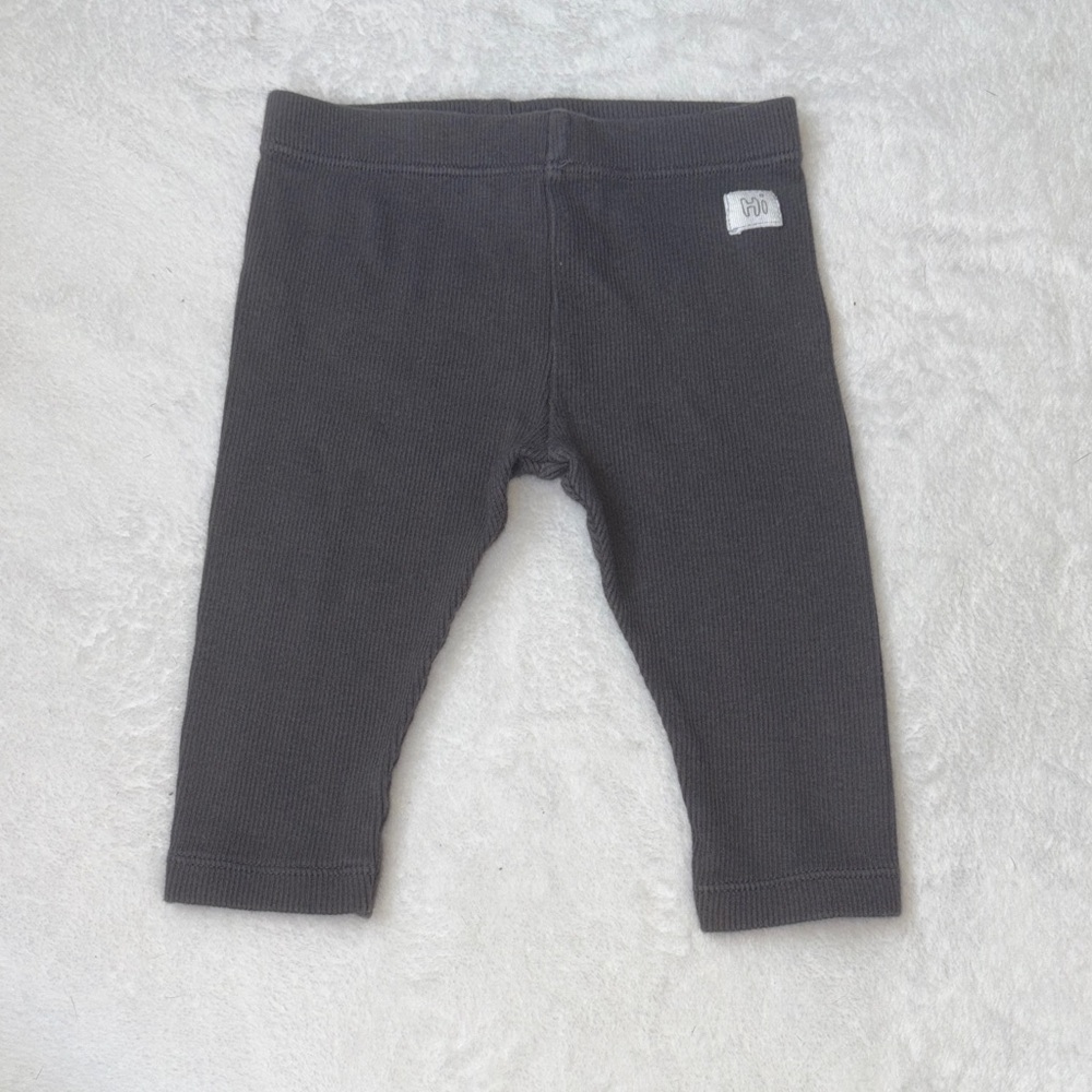 M&S ribbed Charcoal Leggings 3/6 months